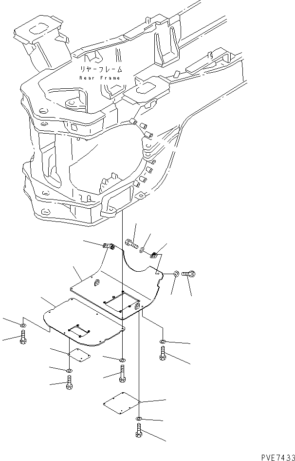 Wheel Loaders Komatsu / WA600-1 S/N 10001-UP (Overseas Version)(wa600-0c) / NOISE ABETMENT PARTS (TRANSMISSION GUARD)(151420 : 5905)