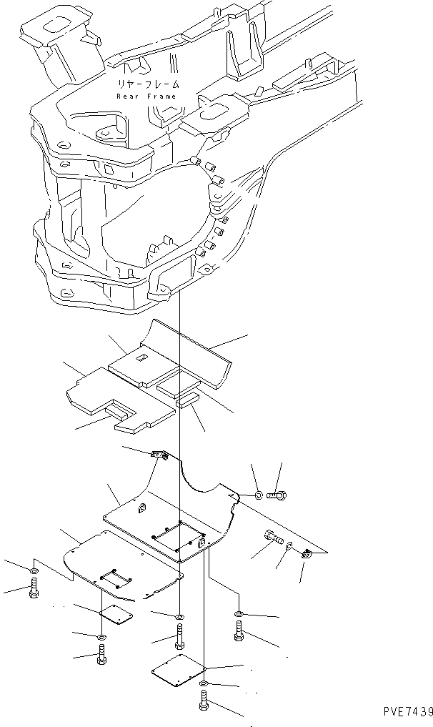 Wheel Loaders Komatsu / WA600-1 S/N 10001-UP (Overseas Version)(wa600-0c) / NOISE ABETMENT PARTS (6/7) (FOR EU DYNAMIC NOISE) (TRANSMISSION  GUARD)(#11536-)(151480 : 5916)