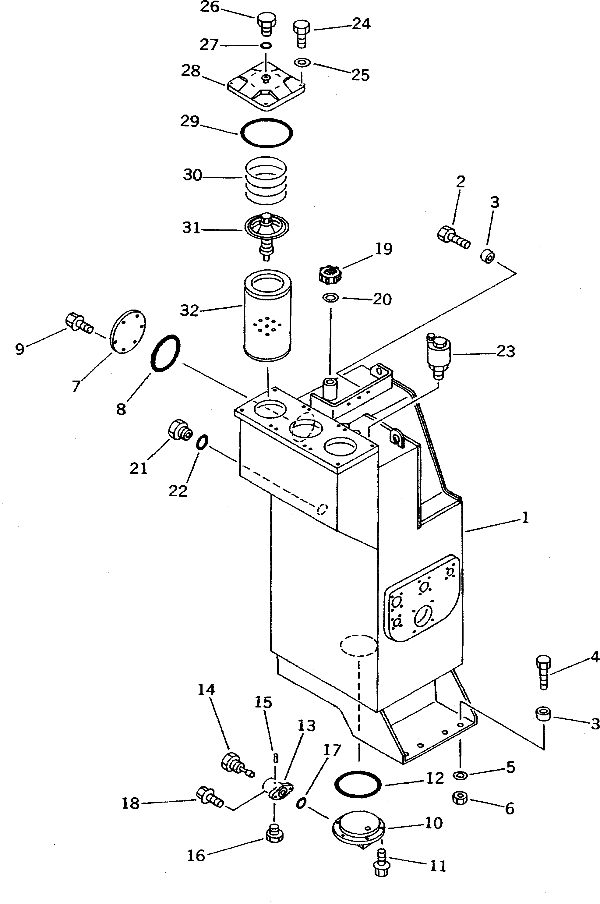Wheel Loaders Komatsu / WA600-1 S/N 10001-UP (Overseas Version)(wa600-0c) / HYDRAULIC TANK (TBG SPEC.)(#11061-11164)(180130 : 6102A)