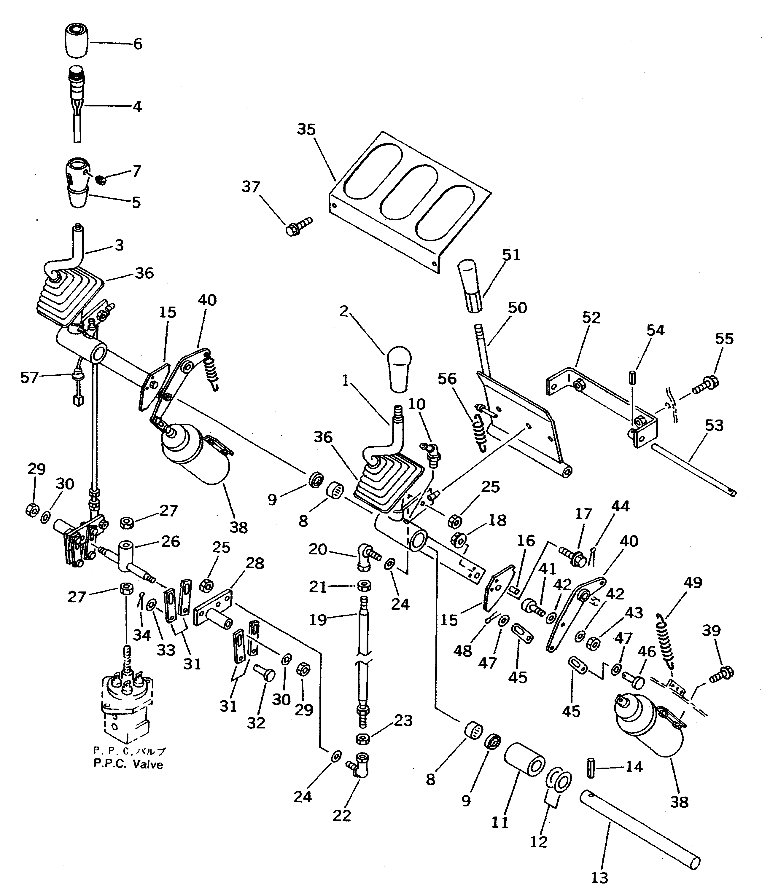 Wheel Loaders Komatsu / WA600-1 S/N 10001-UP (Overseas Version)(wa600-0c) / WORK EQUIPMENT CONTROL LEVER (TBG SPEC.)(#11061-)(181060 : 6602A)