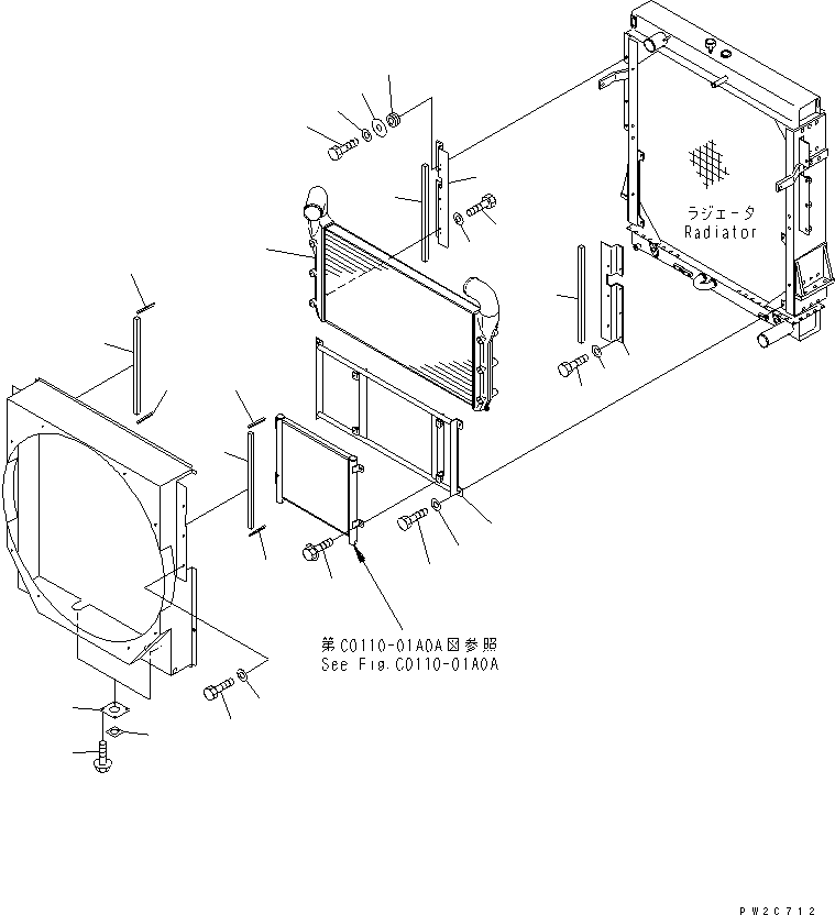 Wheel Loaders Komatsu / WA600-3 S/N 50001-UP(wa600-3r) / RADIATOR (INNER PARTS¤ 2/2)(#52001-)(060030 : C0110-02A0A)