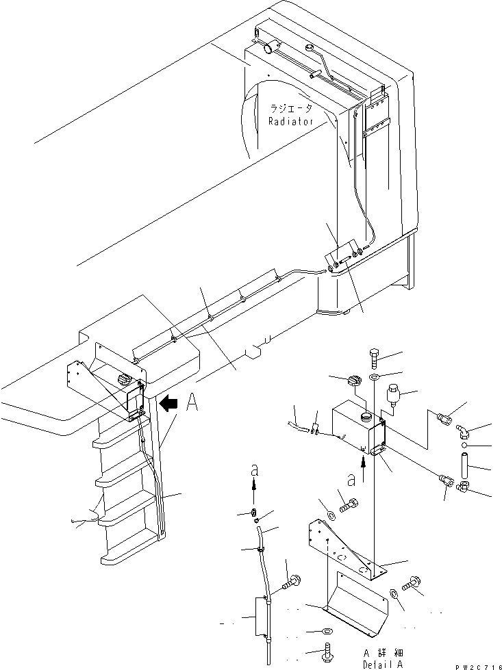 Wheel Loaders Komatsu / WA600-3 S/N 50001-UP(wa600-3r) / RADIATOR (SUB TANK AND PIPING)(#52001-)(060110 : C0110-08A0)
