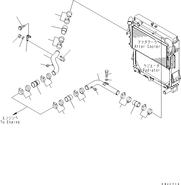 Wheel Loaders Komatsu / WA600-3 S/N 50001-UP(wa600-3r) / RADIATOR (AIR CINDITIONER PIPING)(#52001-)(060130 : C0110-10A0)