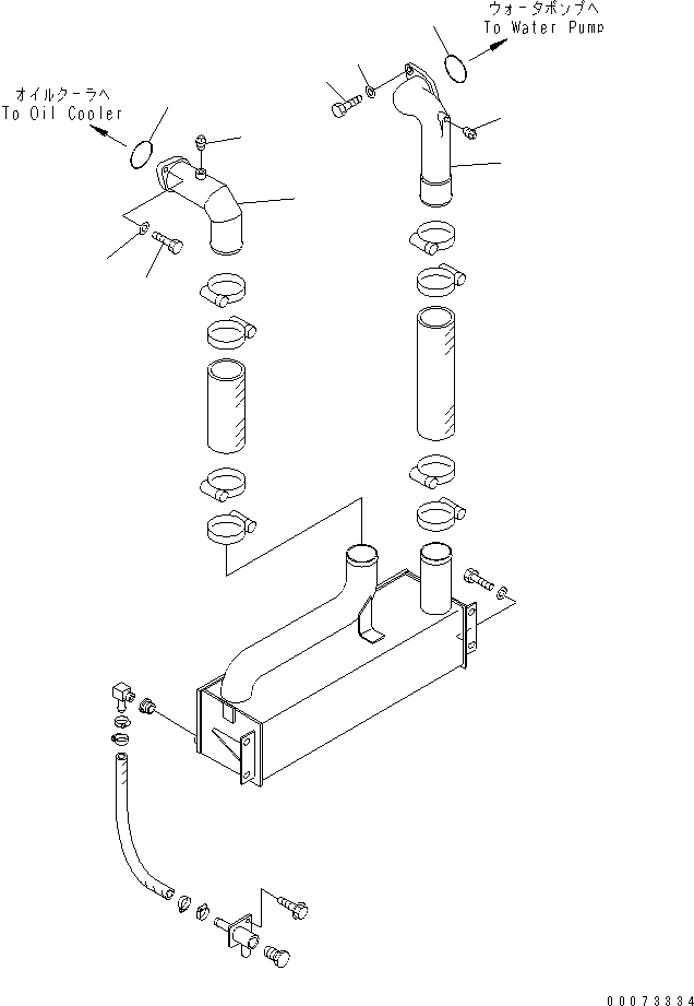 Wheel Loaders Komatsu / WA600-3 S/N 50001-UP(wa600-6c) / ENGINE (OIL COOLER AND WATER PIPING)(#52406-)(030030 : B0000-03A0)