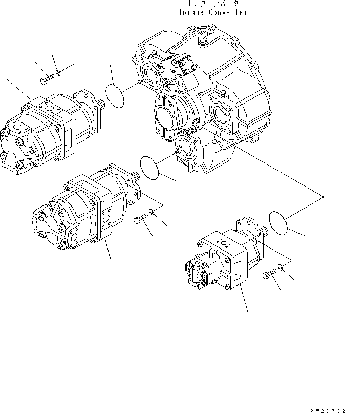 Wheel Loaders Komatsu / WA600-3 S/N 50001-UP(wa600-6c) / ENGINE (HYDRAULIC PUMP)(#52406-)(030140 : B0000-13A0)