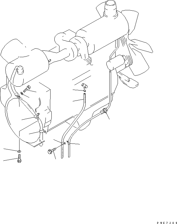 Wheel Loaders Komatsu / WA600-3 S/N 50001-UP(wa600-6c) / ENGINE (OIL COOLER WATER AND MUFFLER WATER DRAIN HOSE)(#50001-52000)(030240 : B0110-01A0)