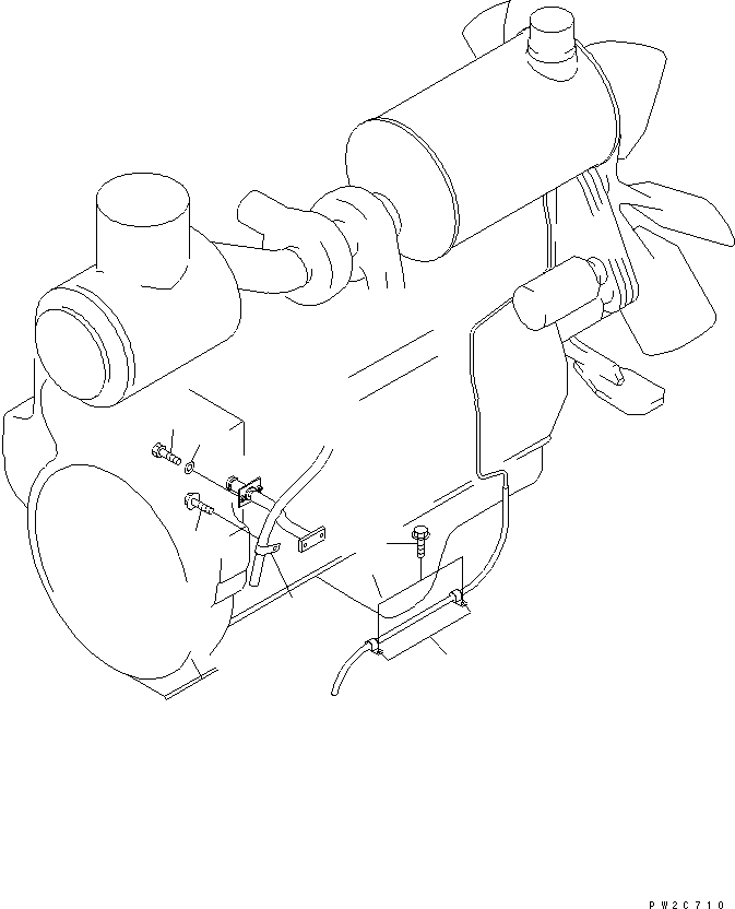 Wheel Loaders Komatsu / WA600-3 S/N 50001-UP(wa600-6c) / ENGINE (OIL COOLER WATER AND MUFFLER WATER DRAIN HOSE)(#52001-52405)(030250 : B0110-01A0A)