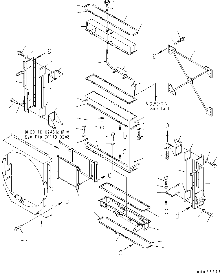 Wheel Loaders Komatsu / WA600-3 S/N 50001-UP(wa600-6c) / RADIATOR (INNER PARTS ? 1/2) (WITH BRAKE COOLING SYSTEM)(#52001-52405)(060030 : C0110-01A8)