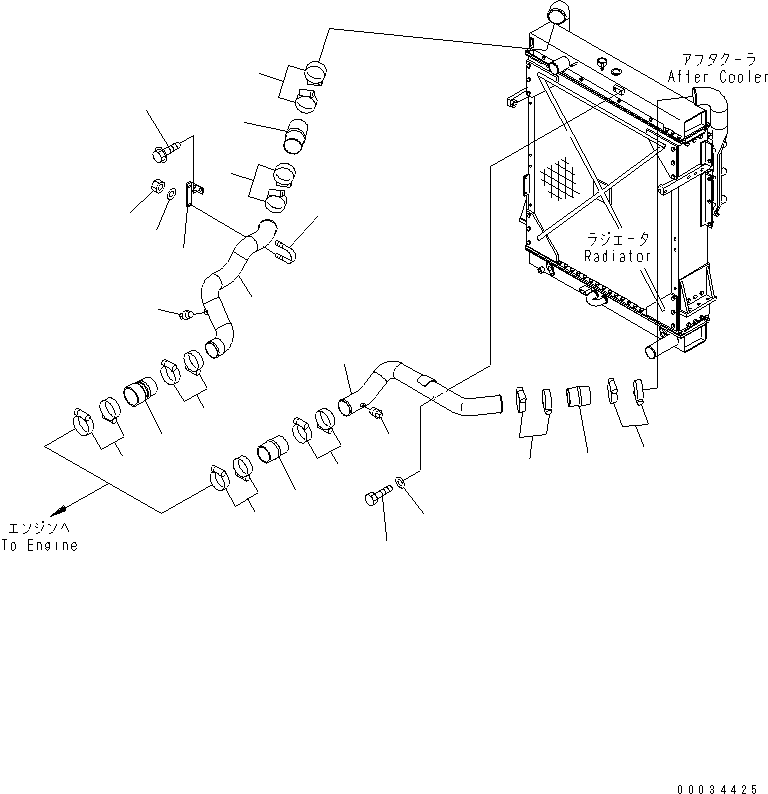Wheel Loaders Komatsu / WA600-3 S/N 50001-UP(wa600-6c) / RADIATOR (AIR CINDITIONER PIPING) (WITH SUCTION FAN)(#52001-52405)(060390 : C0110-10A9)