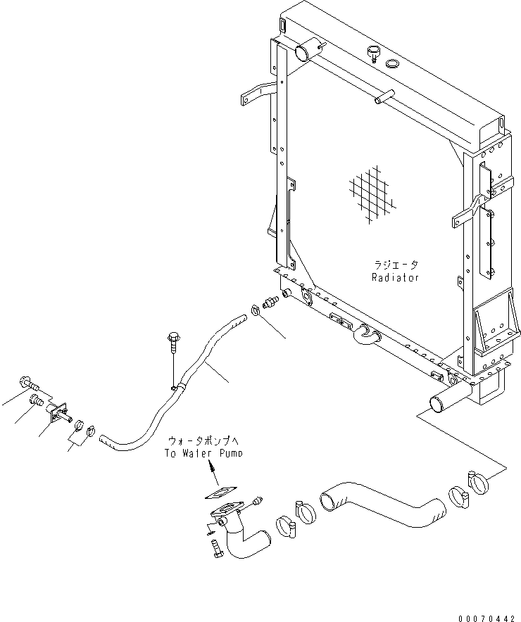 Wheel Loaders Komatsu / WA600-3 S/N 50001-UP(wa600-6c) / FUEL TANK (RADIATOR PIPING MOUNTING PARTS)(#52406-)(090070 : D0100-02B0)