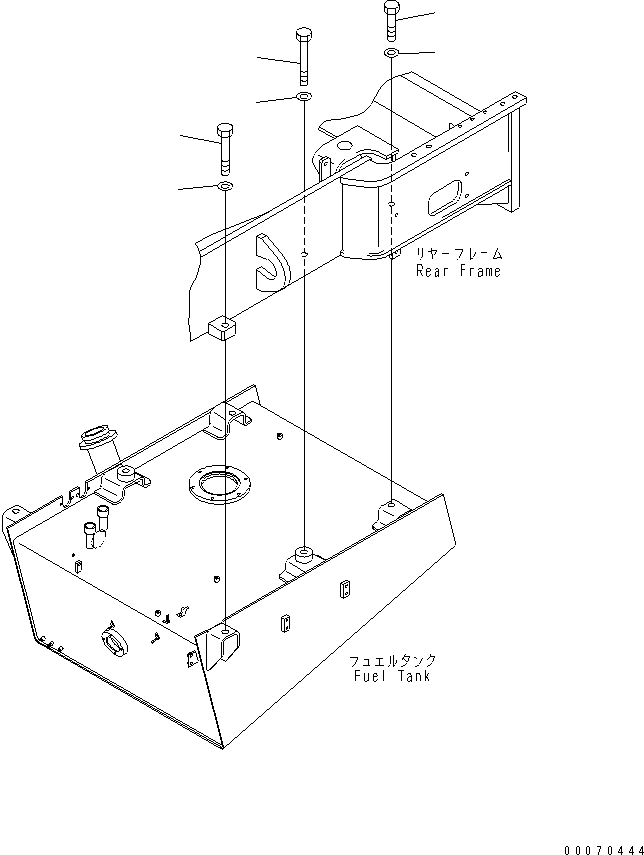 Wheel Loaders Komatsu / WA600-3 S/N 50001-UP(wa600-6c) / FUEL TANK (TANK MOUNTING PARTS)(#52406-)(090100 : D0100-04B0)
