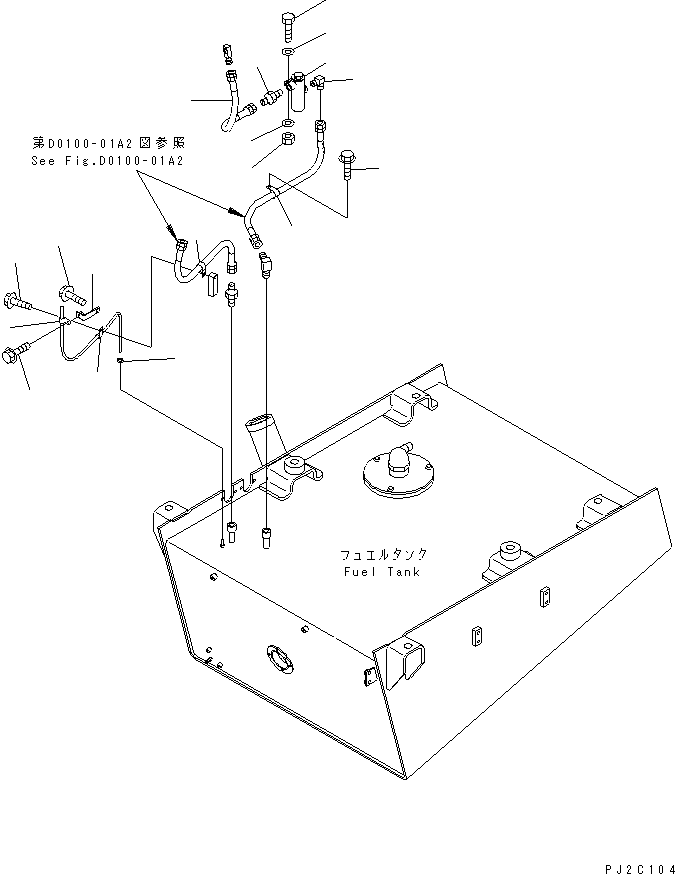 Wheel Loaders Komatsu / WA600-3 S/N 50001-UP(wa600-6c) / FUEL LINE (FUEL PIPING) (WITH FUEL QUICK COUPLER)(#50001-52405)(090140 : D0200-01A2)