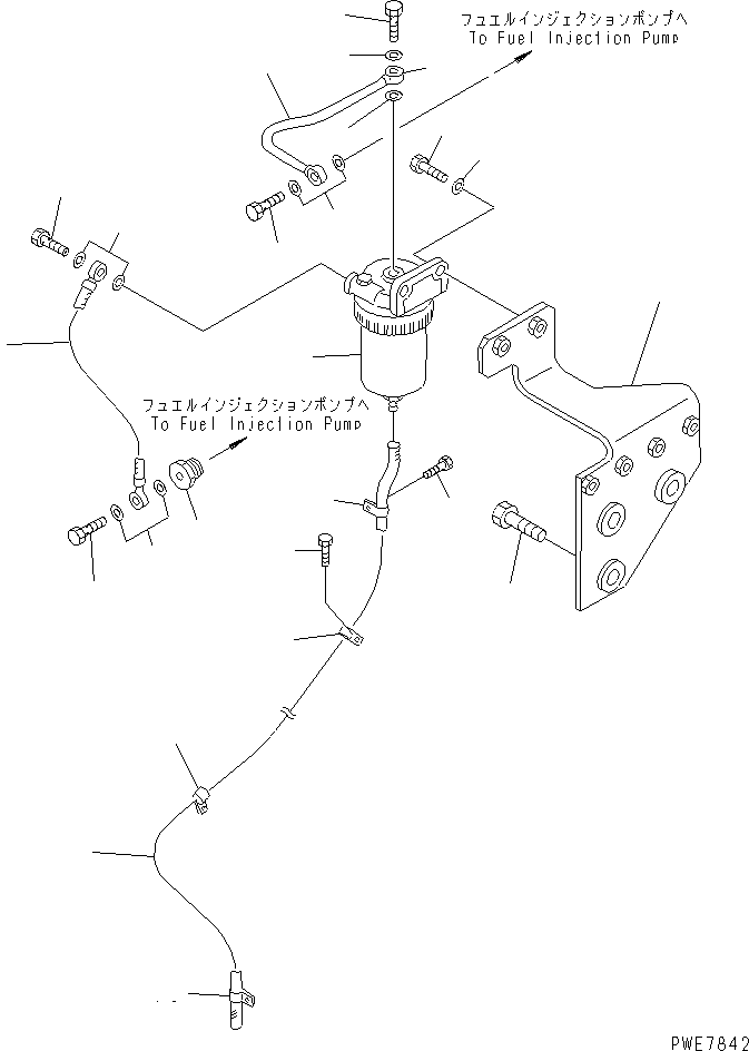 Wheel Loaders Komatsu / WA600-3 S/N 50001-UP(wa600-6c) / FUEL LINE (WATER SEPARATOR AND PIPING) (WITH WATER SEPARATOR)(#50001-52405)(090180 : D0200-02A1)