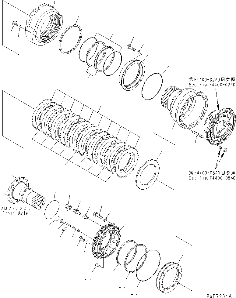 Wheel Loaders Komatsu / WA600-3 S/N 50001-UP(wa600-6c) / FRONT AXLE (WHEEL BRAKE)(#50001-52018)(150510 : F4400-01A0)