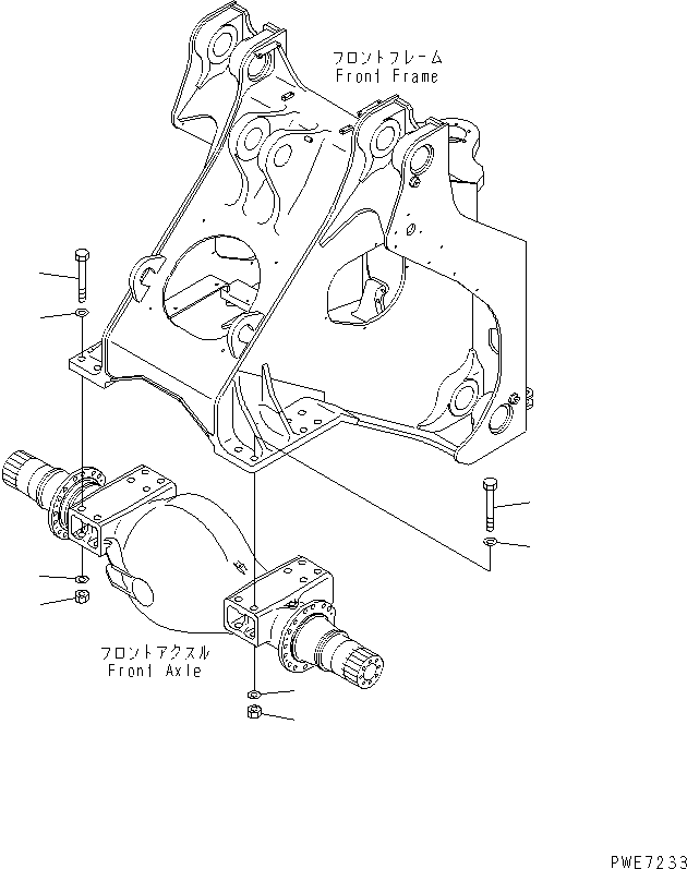 Wheel Loaders Komatsu / WA600-3 S/N 50001-UP(wa600-6c) / FRONT AXLE (AXLE MOUNTING PARTS) (LIMITED SLIP DIFFERENTIAL)(#50001-52405)(150930 : F4400-09A1)