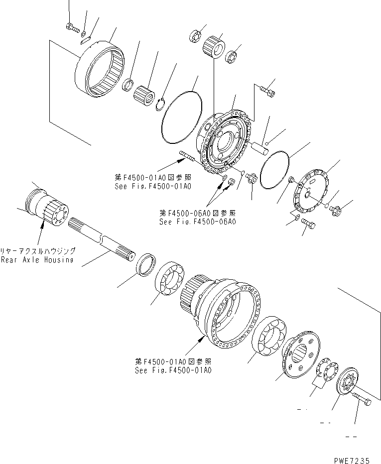 Wheel Loaders Komatsu / WA600-3 S/N 50001-UP(wa600-6c) / REAR AXLE (FINAL DRIVE)(#50001-.)(151040 : F4500-02A0)
