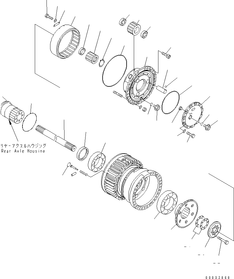 Wheel Loaders Komatsu / WA600-3 S/N 50001-UP(wa600-6c) / REAR AXLE (FINAL DRIVE) (-40ЯC SPEC.)(#52406-)(151090 : F4500-02B1)