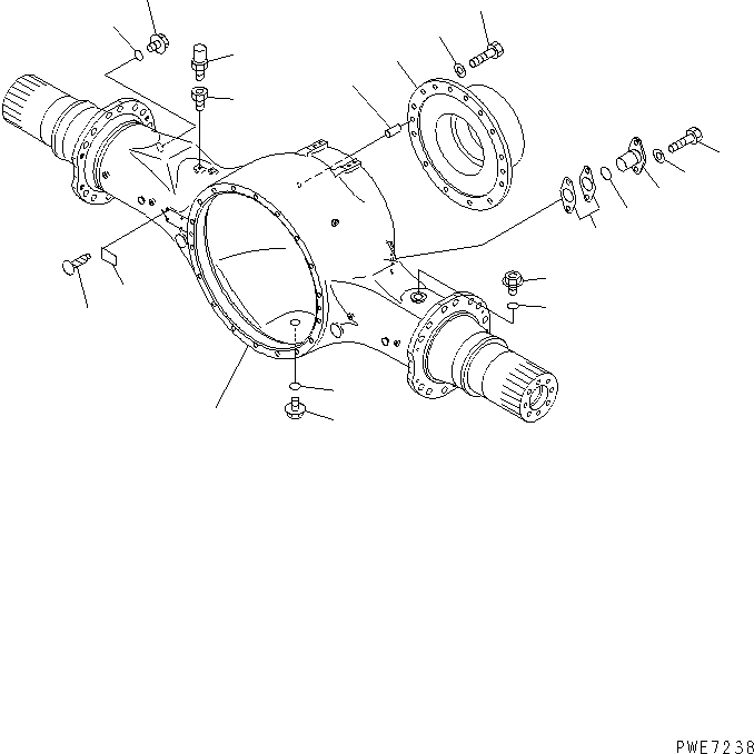 Wheel Loaders Komatsu / WA600-3 S/N 50001-UP(wa600-6c) / REAR AXLE (HOUSING) (-40ЯC SPEC.)(#52406-)(151220 : F4500-05B1)