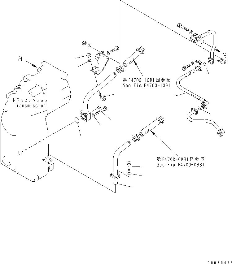 Wheel Loaders Komatsu / WA600-3 S/N 50001-UP(wa600-6c) / TORQUE CONVERTER AND TRANSMISSION LINE (TRANSMISSION PIPING) (-40ЯC SPEC.)(#52406-)(151370 : F4700-01B1)