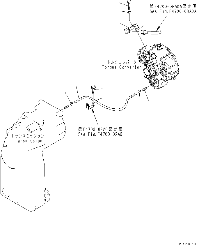 Wheel Loaders Komatsu / WA600-3 S/N 50001-UP(wa600-6c) / TORQUE CONVERTER AND TRANSMISSION LINE (TORQUE CONVERTER PIPING ? 2/2) (WITH BRAKE COOLING)(#52001-52405)(151560 : F4700-07A2)
