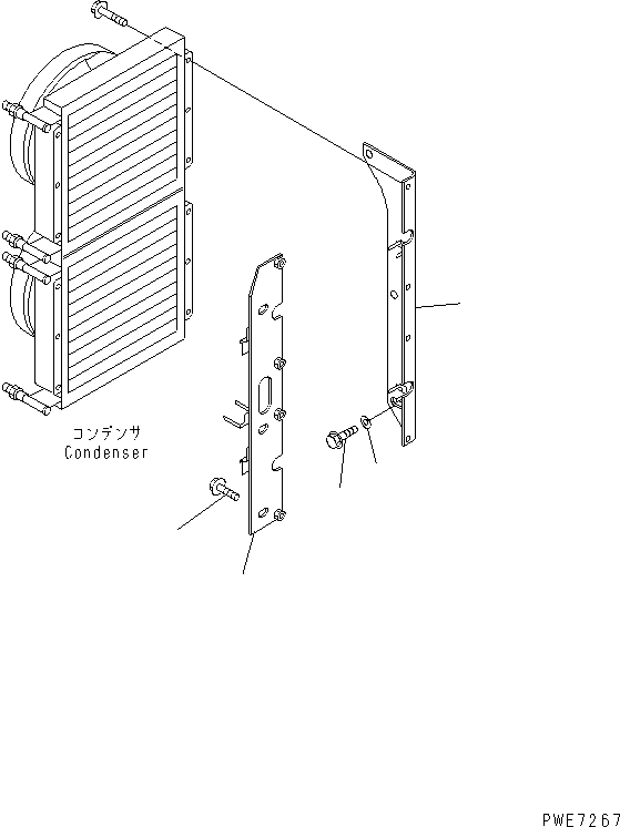 Wheel Loaders Komatsu / WA600-3 S/N 50001-UP(wa600-6c) / HOOD (AIR CONDITIONER CONDENSER MOUNTING PARTS)(#52406-)(300710 : M4110-21B0)
