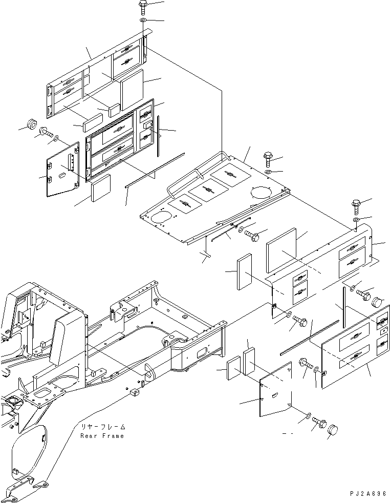 Wheel Loaders Komatsu / WA600-3 S/N 50001-UP(wa600-6c) / HOOD (ENGINE HOOD) (WITH AIR INTAKE EXTENSION)(#50001-52000)(300210 : M4110-01A2)
