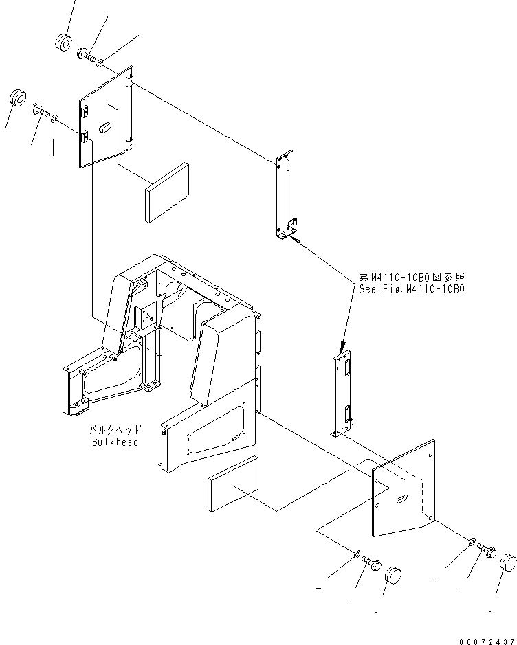 Wheel Loaders Komatsu / WA600-3 S/N 50001-UP(wa600-6c) / HOOD (SIDE COVER MOUNTING PARTS ? LOWER)(#52406-)(300260 : M4110-02B0)