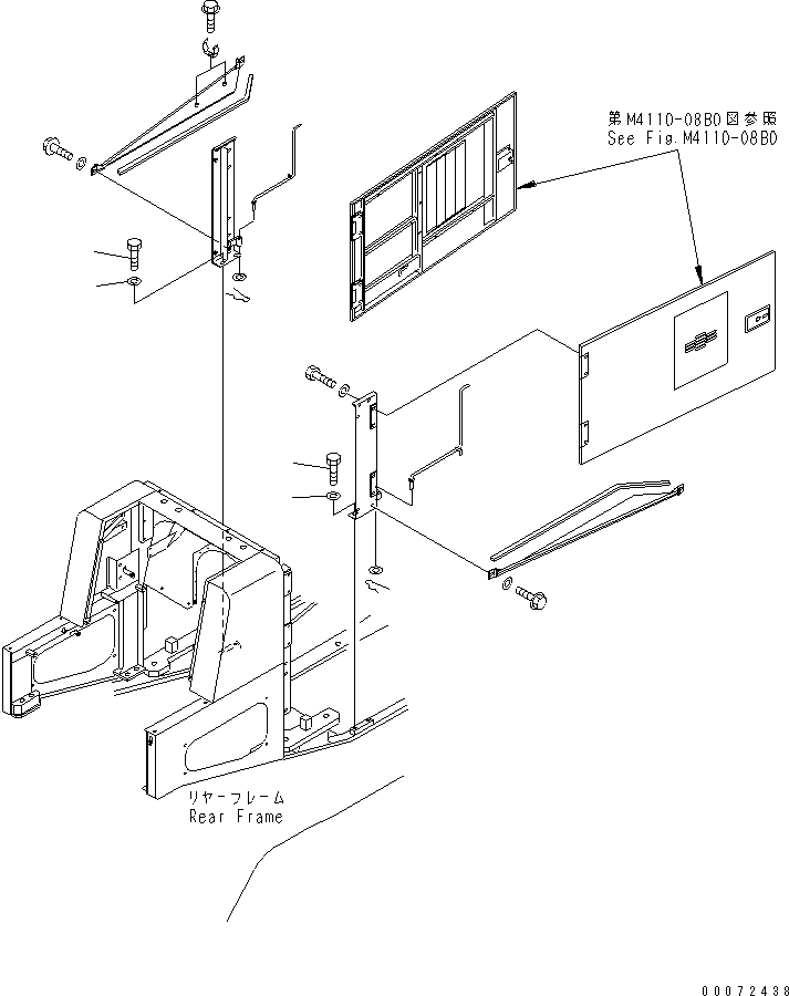 Wheel Loaders Komatsu / WA600-3 S/N 50001-UP(wa600-6c) / HOOD (SUPPORT MOUNTING PARTS)(#52406-)(300300 : M4110-03B0)