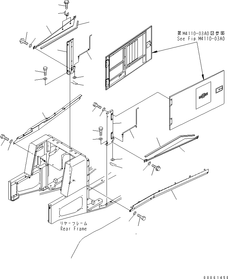 Wheel Loaders Komatsu / WA600-3 S/N 50001-UP(wa600-6c) / HOOD (SUPPORT) (FOR ADDITIONAL FUEL FILTER)(#52001-52405)(300400 : M4110-06A3)