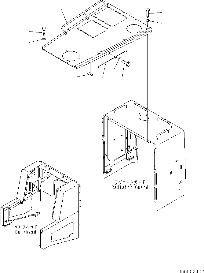 Wheel Loaders Komatsu / WA600-3 S/N 50001-UP(wa600-6c) / HOOD (TOP HOOD)(#52406-)(300410 : M4110-06B0)