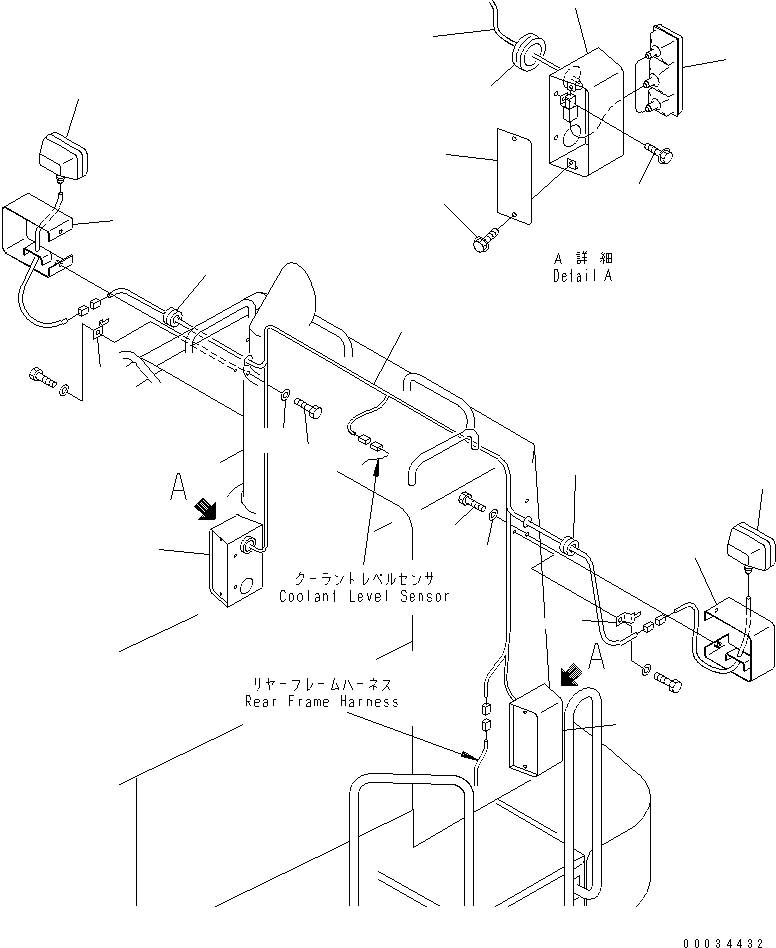 Wheel Loaders Komatsu / WA600-3 S/N 50001-UP(wa600-6c) / HOOD (REAR WORK LAMP ? REAR COMBINATION LAMP AND HARNESS) (WITH SUCTION FAN)(#52001-52405)(300490 : M4110-08A3)