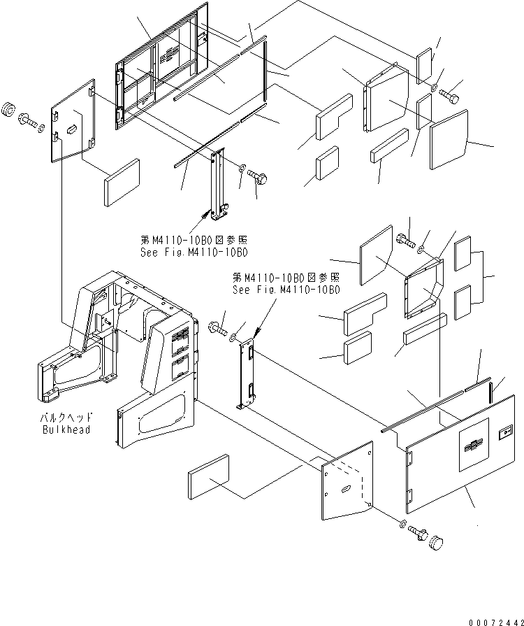 Wheel Loaders Komatsu / WA600-3 S/N 50001-UP(wa600-6c) / HOOD (SIDE DOOR ? LOWER)(#52406-52663)(300500 : M4110-08B0)
