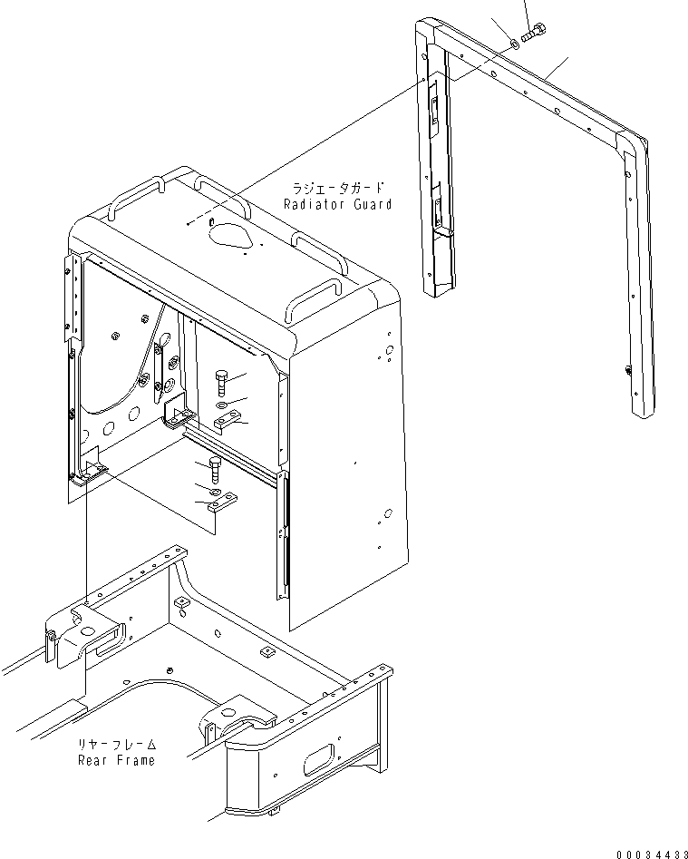 Wheel Loaders Komatsu / WA600-3 S/N 50001-UP(wa600-6c) / HOOD (RADIATOR GUARD MOUNTING PARTS) (WITH SUCTION FAN)(#52001-52405)(300530 : M4110-09A3)