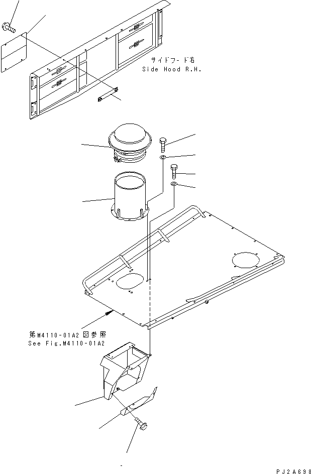 Wheel Loaders Komatsu / WA600-3 S/N 50001-UP(wa600-6c) / HOOD (WITH AIR INTAKE EXTENSION)(#50001-52000)(300600 : M4110-12A2)