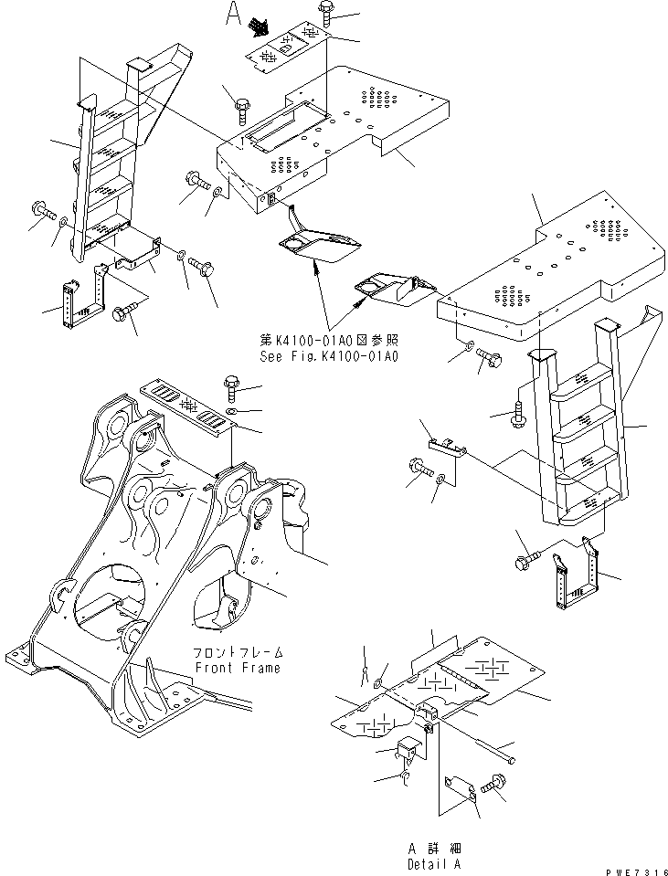 Wheel Loaders Komatsu / WA600-3 S/N 50001-UP(wa600-6c) / LADDER (OPERATOR