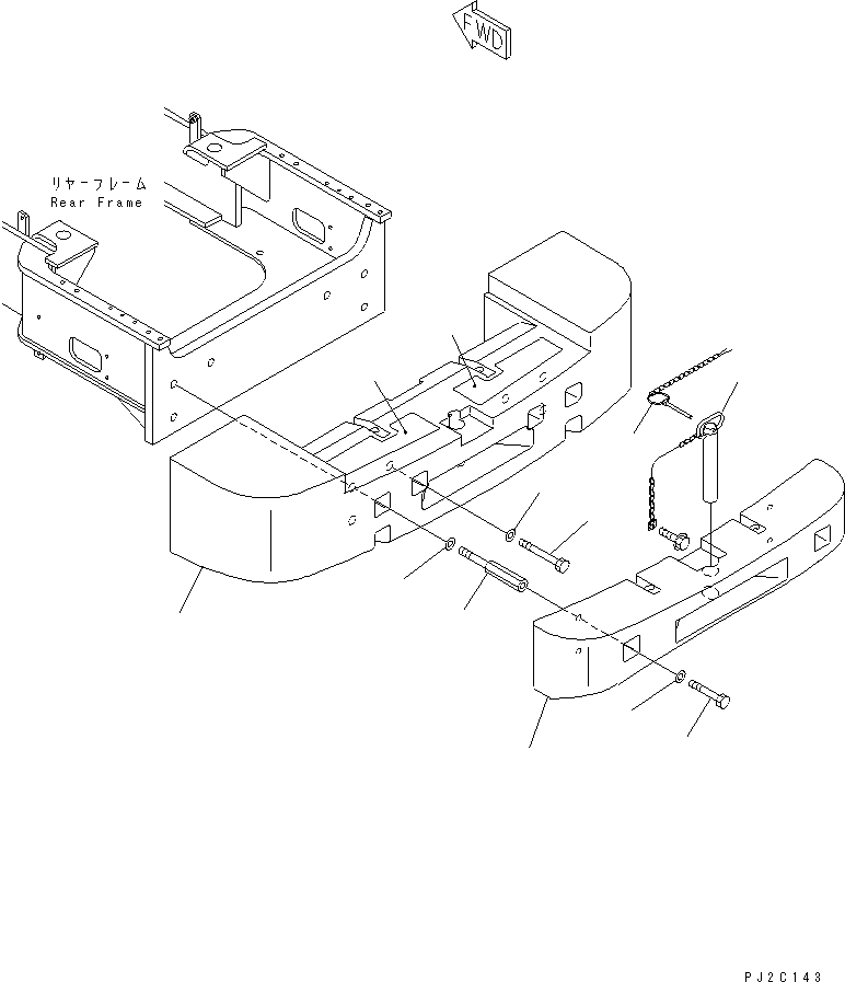 Wheel Loaders Komatsu / WA600-3 S/N 50001-UP(wa600-6c) / COUNTER WEIGHT (WITH ADDITIONAL WEIGHT) (ROAD AND CARRY SPEC.)(301120 : M4510-01A5)