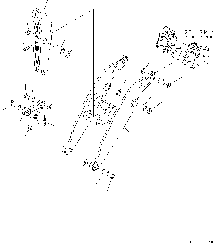 Wheel Loaders Komatsu / WA600-3 S/N 50001-UP(wa600-6c) / LIFT ARM AND BELLCRANK (FOR SHORT ARM)(#50001-50392)(360090 : T4110-01A4)
