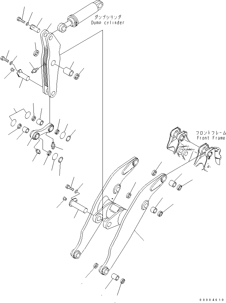 Wheel Loaders Komatsu / WA600-3 S/N 50001-UP(wa600-6c) / LIFT ARM AND BELLCRANK (FOR SHORT ARM)(#52406-)(360160 : T4110-01B1)