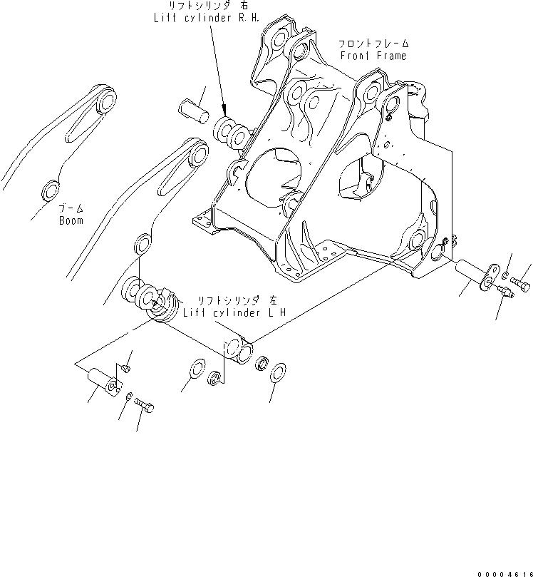 Wheel Loaders Komatsu / WA600-3 S/N 50001-UP(wa600-6c) / LIFT ARM AND BELLCRAN (LIFT CYLINDER MOUNTING PARTS)(#50393-52405)(360410 : T4110-05A0)