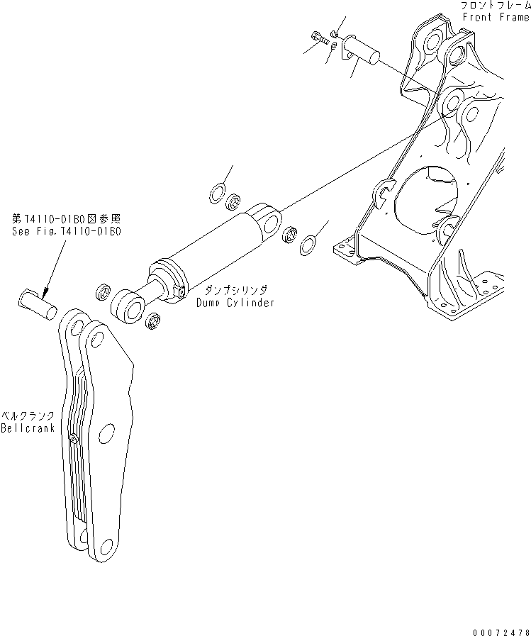 Wheel Loaders Komatsu / WA600-3 S/N 50001-UP(wa600-6c) / LIFT ARM AND BELLCRANK (DUMP CYLINDER MOUNTING PARTS)(#52406-)(360460 : T4110-08B0)