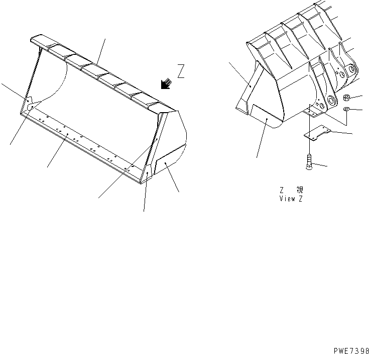 Wheel Loaders Komatsu / WA600-3 S/N 50001-UP(wa600-6c) / BUCKET ? 6.1M3 (WITH GUSSET)(360480 : T4120-01A1)