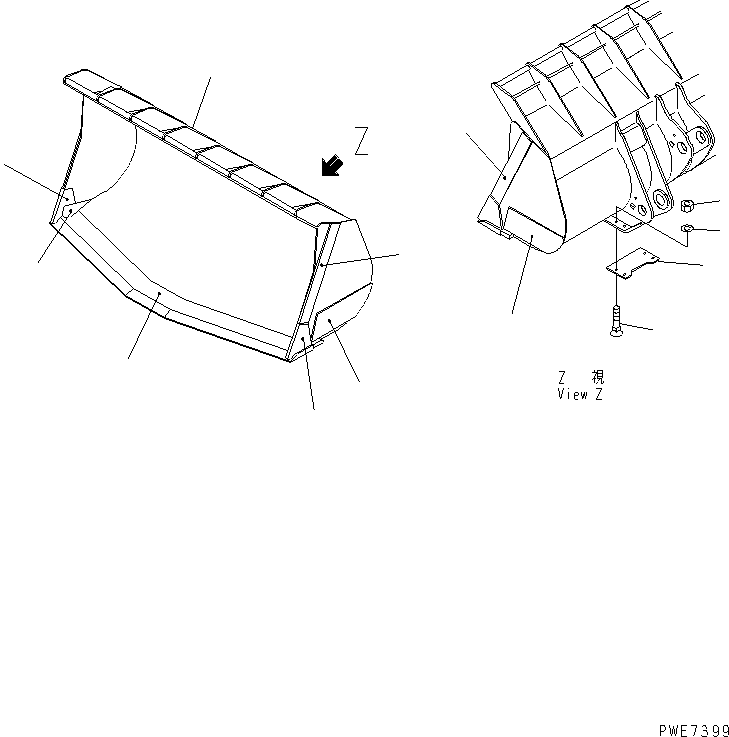 Wheel Loaders Komatsu / WA600-3 S/N 50001-UP(wa600-6c) / SPADE NOSE BUCKET ? 5.6M3(360570 : T4120-01B4)