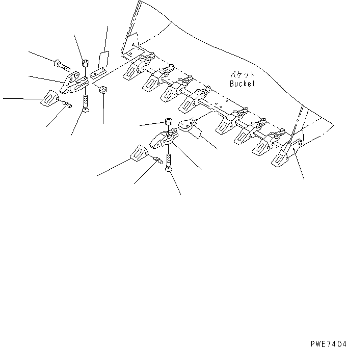 Wheel Loaders Komatsu / WA600-3 S/N 50001-UP(wa600-6c) / TOOTH (HORIZONTAL PIN TYPE ? BOLT ON TOOTH) (TIP TOOTH)(360650 : T4130-01A1)