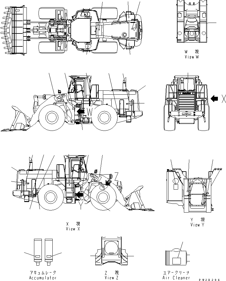 Wheel Loaders Komatsu / WA600-3 S/N 50001-UP(wa600-6c) / MARKS AND PLATES (SPANISH) (LETTERED DECAL)(#52001-52405)(390140 : U0100-01G2A)