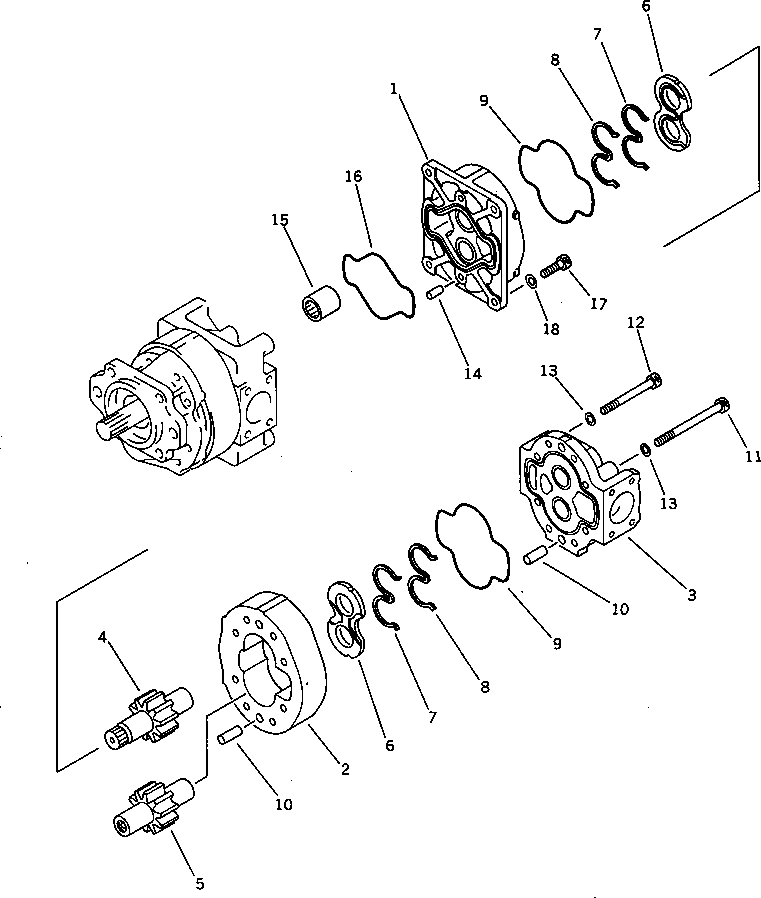 Wheel Loaders Komatsu / WA600-3 S/N 50001-UP(wa600-6c) / HYDRAULIC PUMP (FOR STEERING AND SWITCH) (2/2)(#52001-)(450050 : Y1610-12A1)