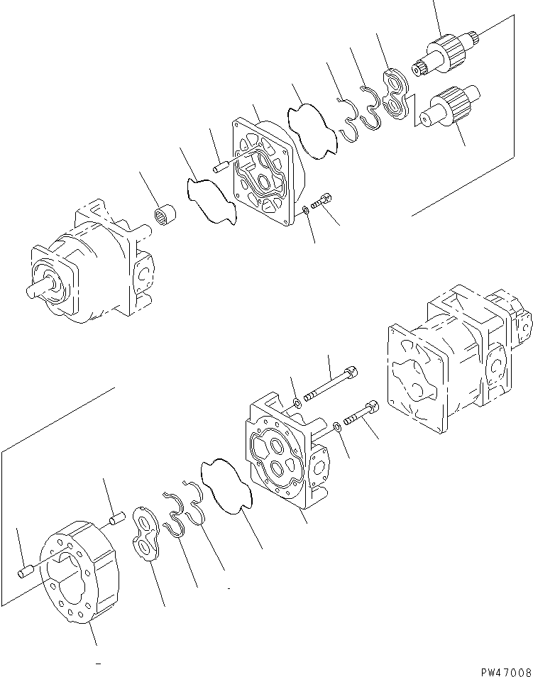 Wheel Loaders Komatsu / WA600-3 S/N 50001-UP(wa600-6c) / HYDRAULIC PUMP (2/4) (WORK EQUIPMENT ? 2/2)(#50001-52001)(450120 : Y1610-52A1)