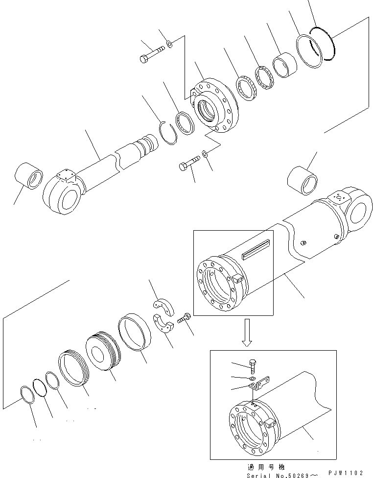 Wheel Loaders Komatsu / WA600-3 S/N 50001-UP(wa600-6c) / DUMP CYLINDER (FOR HIGH LIFT)(#50001-50325)(450200 : Y1620-11A1)