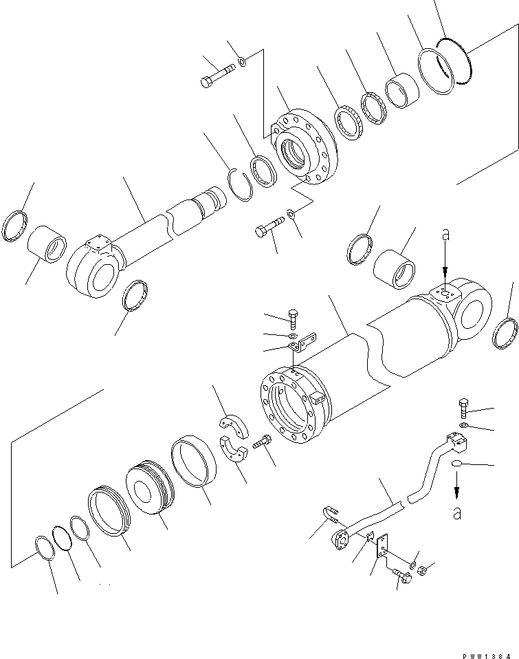 Wheel Loaders Komatsu / WA600-3 S/N 50001-UP(wa600-6c) / DUMP CYLINDER (FOR HIGH LIFT)(#50326-)(450210 : Y1620-11A1A)