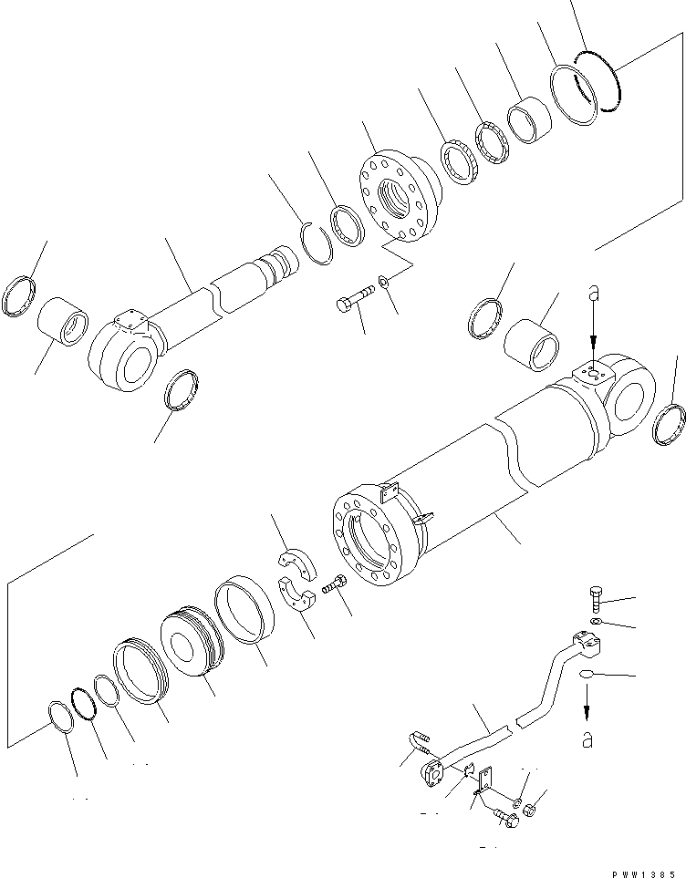 Wheel Loaders Komatsu / WA600-3 S/N 50001-UP(wa600-6c) / DUMP CYLINDER (FOR SHORT ARM)(#50326-)(450250 : Y1620-11A3A)