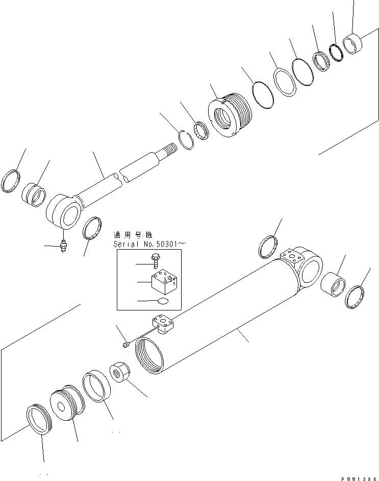 Wheel Loaders Komatsu / WA600-3 S/N 50001-UP(wa600-6c) / STEERING CYLINDER(450270 : Y1622-01A0)